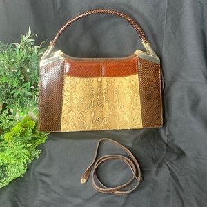 Stunning vintage, snakeskin and leather handbag / purse